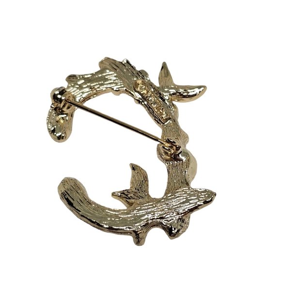 Vintage Brooch Pin Signed Sarah Coventry Initial C Bamboo Textured Gold Tone - Picture 7 of 10